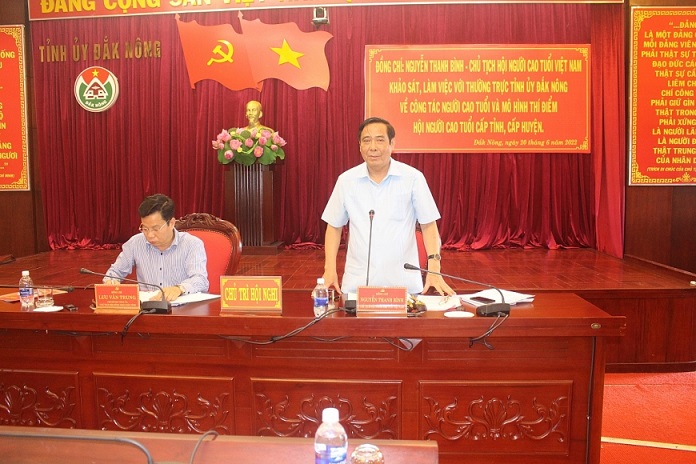 Chủ tịch Hội NCT Việt Nam Nguyễn Thanh Bình khảo sát công tác NCT tại Đắk Nông
